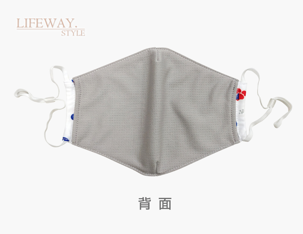台灣創意家-抗UV涼感口罩-四合一可放濾材或口罩- Taiwan花布大人款反面
